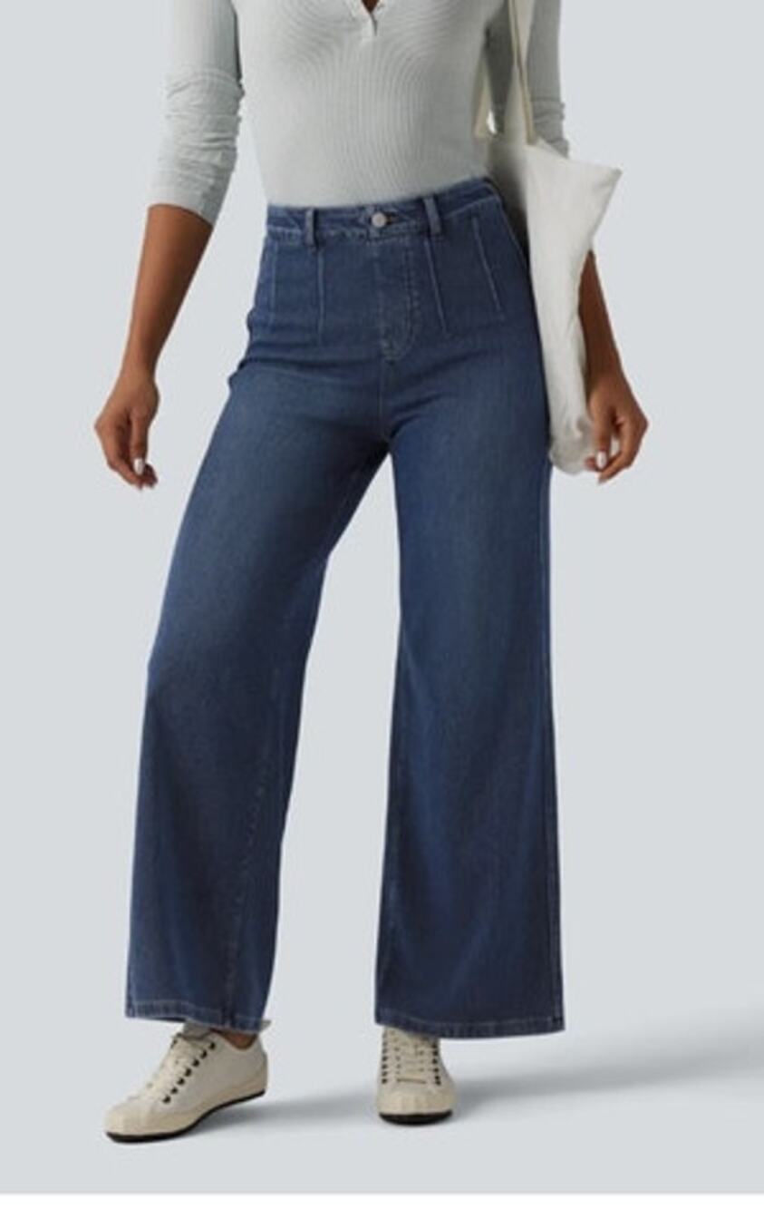 Halara Flex™ Curvy Jeans High Waisted Tummy Control Wide Leg Casual NWT M